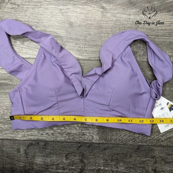 Time & True Ruffle Edge Bikini Top Size S - Picture 3 of 4